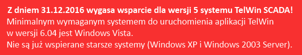 TelWIn SCADA ważna informacja!